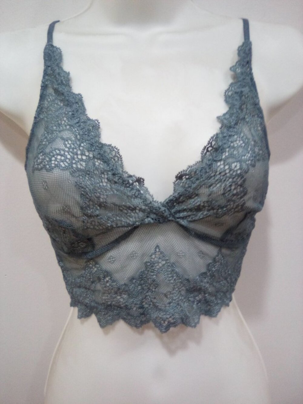 Only Hearts Sheer Blue Lace Bralette Size Small New No Tags!